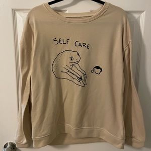 Self care yoga frog sweatshirt